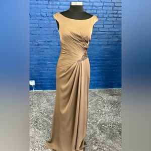Mon Cheri Luxurious Tan Wedding Gown